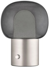 Ezüstszínű alumínium LED asztali lámpa üveg búrával (magasság 32 cm) Iris – Blomus