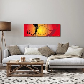 Kép - futball (órával) (90x30 cm)