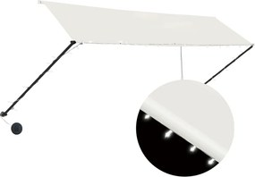 vidaXL feltekerhető krémszínű napellenző LED-del 350 x 150 cm