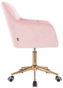 HR550K Rózsaszín modern velúr szék arany lábbal