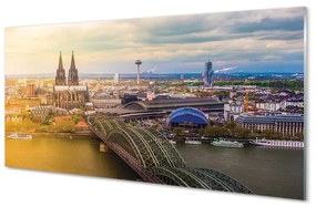 Üvegképek Németország panoráma folyó híd 100x50 cm