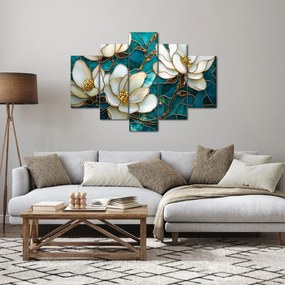 Kép - Ólomüveg magnóliával (150x105 cm)