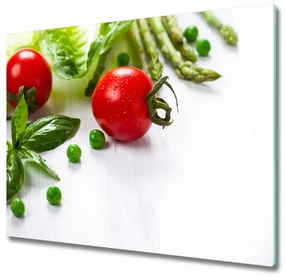 Üveg vágódeszka Friss zöldségek 60x52 cm