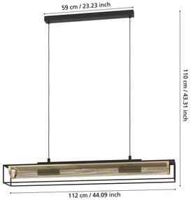 Eglo 43788 - Csillár zsinóron NOHALES 4xE27/40W/230V