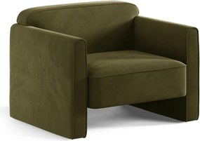 Zöld bársony fotel Abby – Micadoni