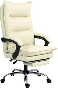 Vinsetto ergonomikus irodai szék, 155°-ig dönthető, kihúzható lábtartó, könnyen tisztítható műbőr, párnázott kartámaszok, forgatható és magasságban ál