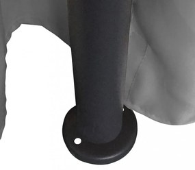 kerek antracitszürke pavilon függönyökkel 3,5 x 2,7 m