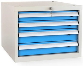 Műhelyasztal Solid MDF-41, 210 cm, 2x függő doboz, fekete