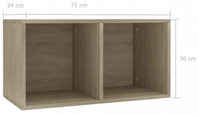 sonoma tölgy színű szerelt fa lemeztároló doboz 71 x 34 x 36 cm