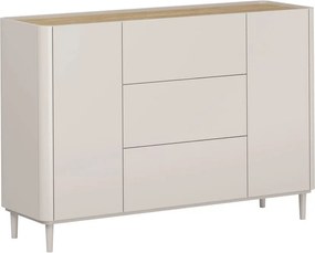 Elivo komód 150 cm fiókokkal lábakon - kasmír / olajozott tölgy