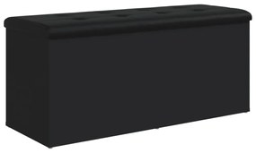 fekete szerelt fa tárolópad 102 x 42 x 45 cm