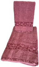 KOCKA frottír törülköző - Rózsaszín A törülközők mérete: Törülköző 70x140 cm