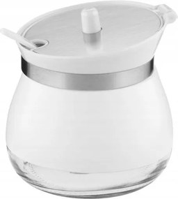 Cukortartó Üveg Cukrászda Teáskanál Fehér Fedővel 270ml