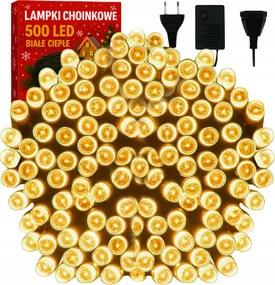 Karácsonyfa Fényfüzér 500 Led 35 M Fehér Meleg Karácsonyi Fényfüzér 8 Üzemmód