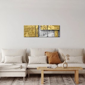 Kép - Arany négyzetek N⁰3 (órával) (90x30 cm)
