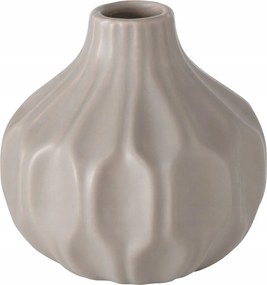 Kerámia Váza Matt Dombornyomott Geometrikus Mintával Ø 11 CM Bézs