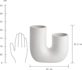 TUBE kerámia váza, fehér 22,5cm