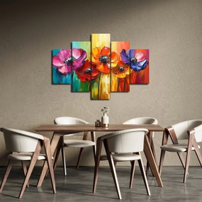 Kép - Öt színes virág (150x105 cm)