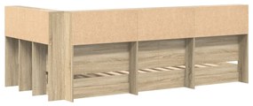 Könyvespolcos ágy Sonoma tölgy 75x190 cm szerelt fa