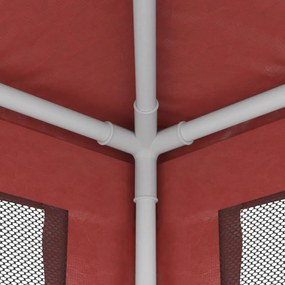 Piros HDPE rendezvénysátor 6 hálós oldalfallal 3 x 6 m