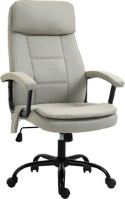 Vinsetto Irodai Szék Masszázs Funkcióval Magasságban Állítható Executive Szék Válogatás, Ergonomikus Forgószék Derék Masszázs Vászon Hatás Beige 63 x