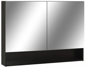 fekete MDF tükrös fürdőszobaszekrény 80 x 15 x 60 cm