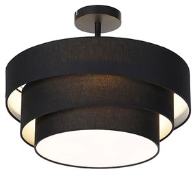 Modern mennyezeti lámpa fekete 45 cm 3-lámpás - Drum Trio