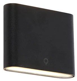 Modern kültéri fali lámpa fekete 11,5 cm beépített LED-del IP65 - Batt