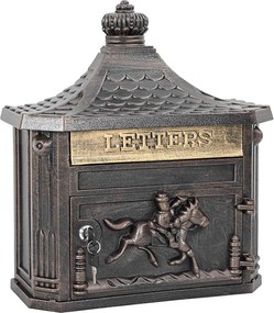 vidaXL Fali Postafiók ajtóval Bronz 40,5 x 16 x 45 cm Öntött alumínium
