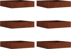 vidaXL Fűszegélyezés 6 pcs Rozsdás 60 x 60 x 13 cm Időjárásálló acél