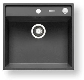 Pyramis 70007601 - CAMEA 50x53 cm gránit konyhai mosogató, fekete