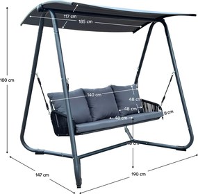 Kerti hinta, szürke/sötétszürke, JAIRA