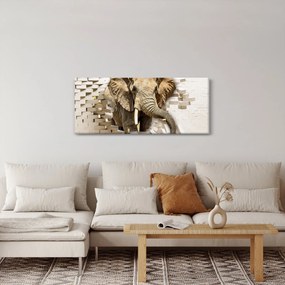Kép - Egy elefánt áttör a falon (120x50 cm)