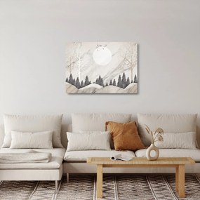 Kép - Téli táj (üvegen) (70x50 cm)