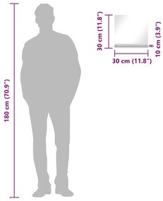 edzett üveg falitükör polccal 30 x 30 cm