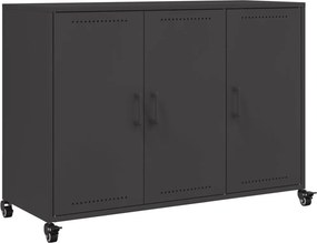 vidaXL fekete acél tálalószekrény 100,5 x 39 x 72 cm