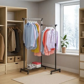 Elforgatható Ruhatartó Állvány Fekete Színben Abd-1215