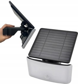 Napelemes LED-es fényvető Alkonyat Pir mozgásérzékelővel Fehér Semleges