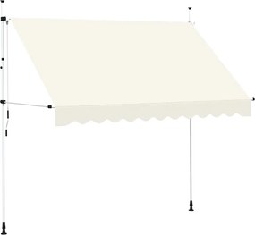 vidaXL kézzel feltekerhető krémszínű napellenző 300 cm