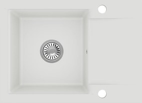 Gránit Mosogató Luna konyhai mosogató 59x44 cm egymedencés fehér