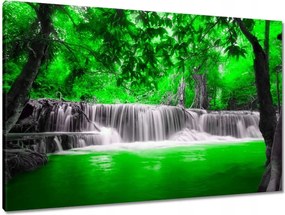 Vászonkép 90x60 Zöld vízesés Kaszkád