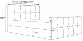 Franciaágy 140 cm Velva (bézs) (ágyráccsal és tárolóhellyel). 1047172
