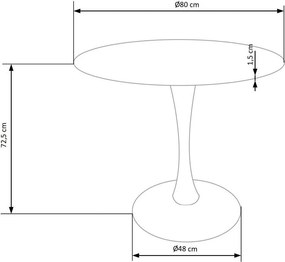 Denver étkezőasztal fehér 80cm