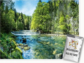 Fotótapéta Vízesés 3D Erdő Természet Tájkép Nappali Falikép 150x105