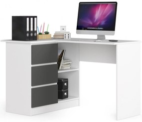 Sarok PC asztal Bodhi (fehér + szürke) (B). Akció -14%. 1070842