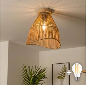 BRILAGI - CERIA BOHO LED felületre szerelhető csillár 1xE27/40W/230V, átmérő 30 cm, barna/tölgy