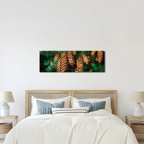 Fenyőtobozok képe (órával) (90x30 cm)