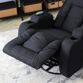 Elektromosan Vezérelhető Masszázsfunkciós Relaxfotel Fekete Szövet Kárpittal. BOX 2