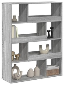 szürke sonoma színű szerelt fa könyvespolc 100 x 33 x 125,5 cm
