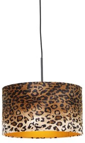 Modern lógólámpa fekete leopárdmintás búrával 35 cm - Combi